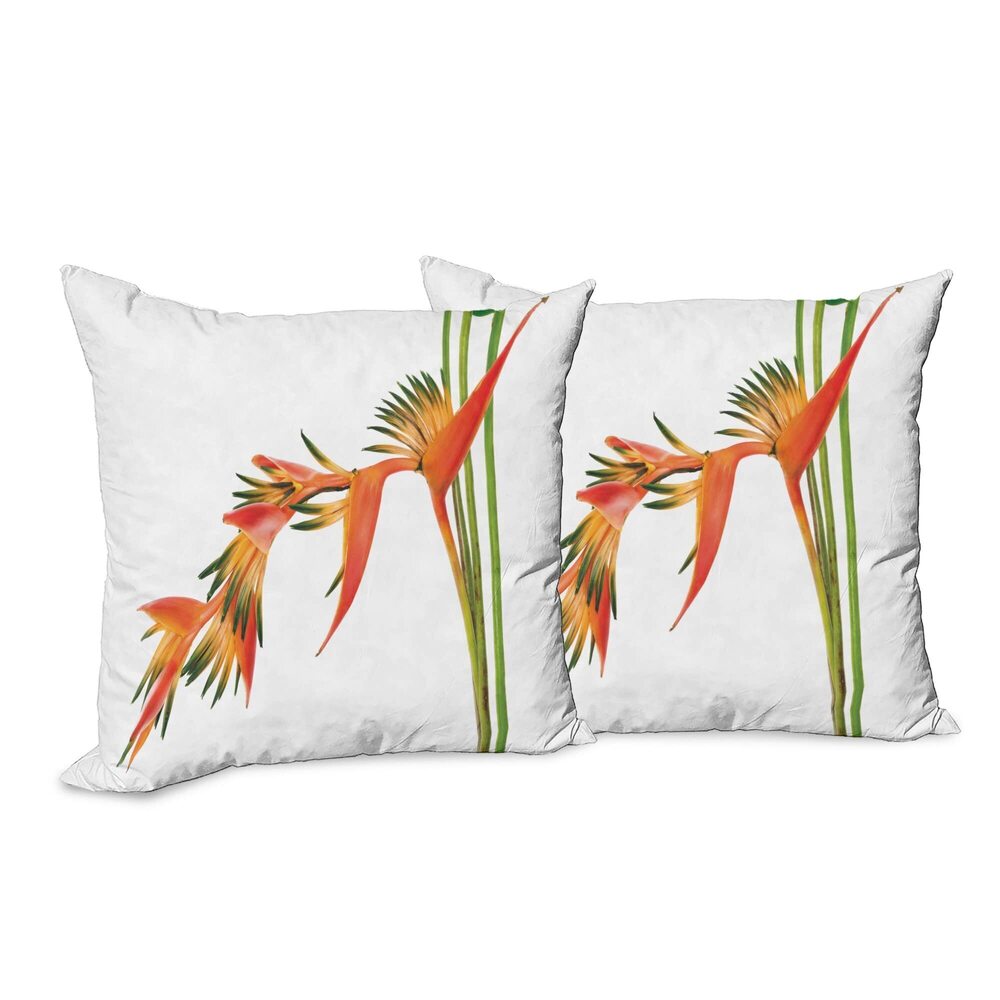 3192 Floral Decorative Throw Pillow Case Pack of 2, Exotic Tropical Flowers